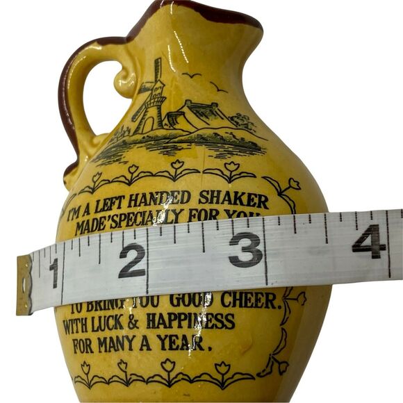 Novelty Salt Pepper Shakers Vintage 1970s Smith Western Yellow Brown Left Handed - Picture 9 of 15